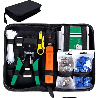 Imagen de SGILE Comprobador de Cable Red RJ45 Network Tool Kits Profesional Mantenimiento la Computadora LAN Tester 9 en 1 Herramientas Reparación