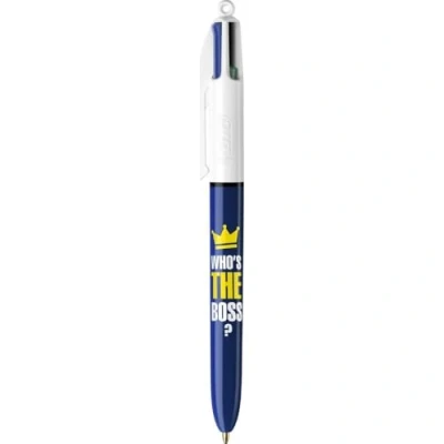 Imagen de BIC Bolígrafo de 4 colores con mensaje Who is the Boss. Punta media retráctil y recargable