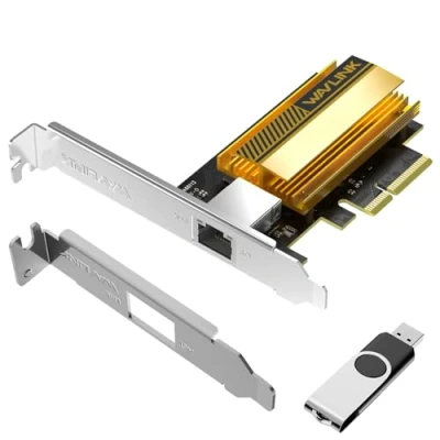 Imagen de WAVLINK 10G Base T PCIe Network Card, 10000/5000/2500Mbps PCI Express Ethernet Adapter with AQC113 Controller, Nic for Windows 11/10 &amp; Linux Low Profile Bracket
