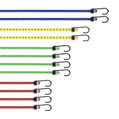 Imagen de PRETEX Pulpos Elasticos Transporte 12x Cuerdas Elásticas con Ganchos Tensores Elásticos de 4 Longitudes Diferentes Pulpo Elastico para Bicicleta Equipaje Coche Moto
