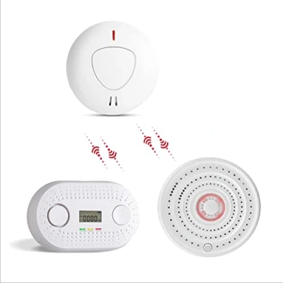 Imagen de fxo Alarma de Fumo, Calor y Monóxido Carbono Sistema contra Incendios para el Hogar 1 Calentador inalámbrico, Detector óptico Humo CO