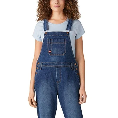 Imagen de Dickies Women&#039;s Denim Boyfriend Bib Overall, Retro Stonewashed, L