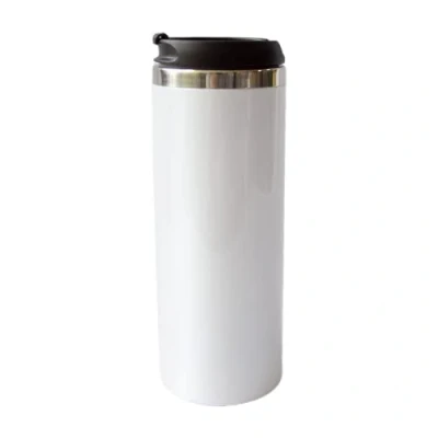 Imagen de MR.R Sublimation Blanks Botella de agua doble pared acero inoxidable para viaje, taza recta, 450 ml impresión prensa calor