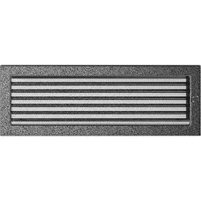 Imagen de rejilla de ventilación KRATKI chimenea 17cm x 49cm negro plateado con persianas