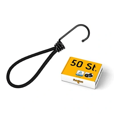 Imagen de fuxton® Pulpos Elasticos (50x 23cm) para Fijar Lonas, Correas elasticas pancartas, Redes, Gomas con Gancho