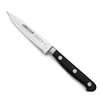 Imagen de Arcos Cuchillo pelar Acero Inoxidable. cocina para frutas y verduras. Mango ergonómico polioximetileno Hoja 100 mm. Serie Opera. Color negro.