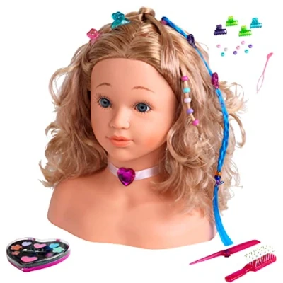Imagen de Theo Klein 5240 Cabeza de Maquillaje y peluquería Sophia, la Princesa Coralie, Accesorios, Ideas Maquillaje, Medidas 23.5 cm x 13 27 cm, Juguete para niños a Partir 3 años
