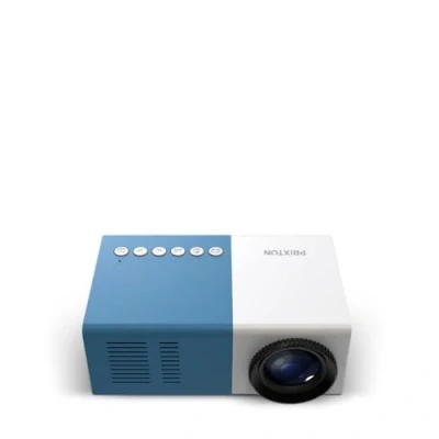 Imagen de PRIXTON Cinema Mini Azul Proyector 900 Lúmenes, Conexión HDMI, USB, MicroSD, Aux in, AV Altavoces Integrados y Mando a Distancia Incluido, (Reacondicionado)