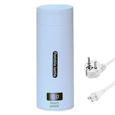 Imagen de Viaje de Taza Agua eléctrica, hervidor portátil, calefacción Agua, Mini Dormitorio, hogar, portátil para Viajar (Azul)