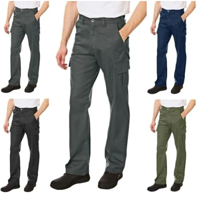 Imagen de Lee Cooper LCPNT205 Pantalón cargo clásico de trabajo con bolsillos múltiples, cuidado fácil y resistente, para hombre, Gris, 40W / 31L