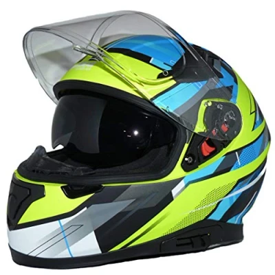 Imagen de Casco integral de motocicleta con visera solar integrada y plegable 917 BG XL