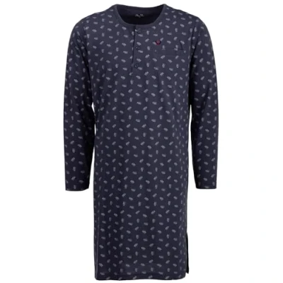 Imagen de Henry Terre Camisón de manga larga Brush para hombre, bolsillo en el pecho, tapeta con botones, talla M 3XL, antracita, XL