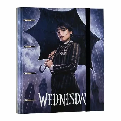 Imagen de Grupo Erik Archivador 4 anillas Miércoles Addams Carpeta A4 tapa dura Material escolar y papeleria Vuelta al Cole