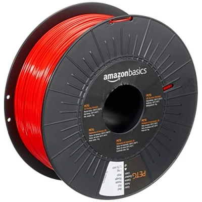 Imagen de Amazon Basics Filamento para impresora 3D, tereftalato de polietileno (PETG), 1.75 mm, cinta 1 kg, rojo