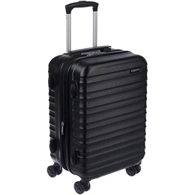 Imagen de Amazon Basics Maleta de Cabina Rígida Expandible, Equipaje Mano en ABS, con 4 Ruedas Giratorias, 55 cm, Negro