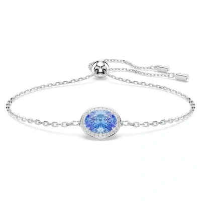 Imagen de Swarovski Pulsera Constella, Cristales Azules, Talla Ovalada, Baño de Rodio