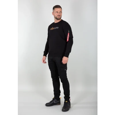 Imagen de Alpha Industries Label Sweater Sudadera, Talla: XS, Black