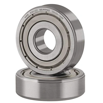 Imagen de XiKe 2 unid. 6201ZZ Rodamiento de bolas 12x32x10mm Doble junta metálic｜Acero cromado｜Pre lubricado, 6201 2Z Rodamientos rígidos sellados.