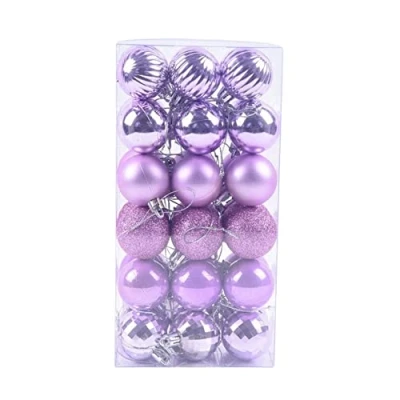 Imagen de AMIUHOUN Juego de joyas Navidad irrompibles con bolas Navidad, color morado