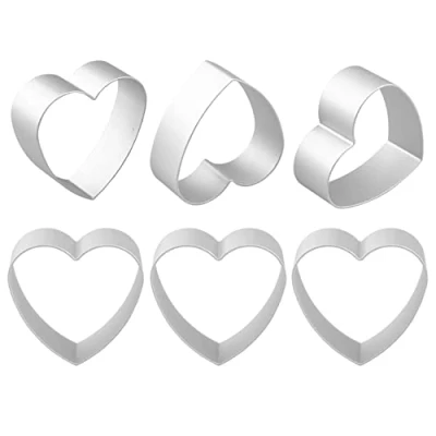 Imagen de FAZHBARY Juego de 6 Cortadores Moldes para Galletas con Forma Corazón Metal Pequeño el Día San Valentín