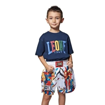Imagen de LEONE 1947, Pantalones Cortos Thai Jr Hero, Unisex Niño/a, Blanco, L, ABJ02