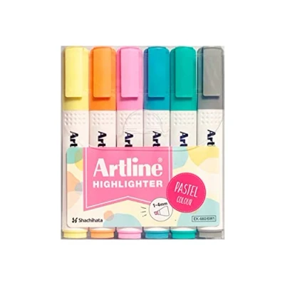 Imagen de artline ROTULADOR FLUORESCENTE EK 660 COLORES PASTEL BOLSA DE 6 UNIDADES SURTIDOS