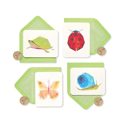 Imagen de Papyrus 20 tarjetas en blanco con caja de recuerdos, animales jardín