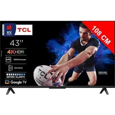 Imagen de TV LED 43&quot; TCL 43P6K, UHD 4K, AiPQ, Smart TV, DVB T2, 60 Hz, Negro