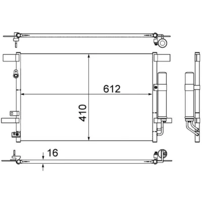 Imagen de MAHLE ORIGINAL AC 557 000S Condensador con junta anular, secador 612 MITSUBISHI: ASX SUV, Outlander 2 II