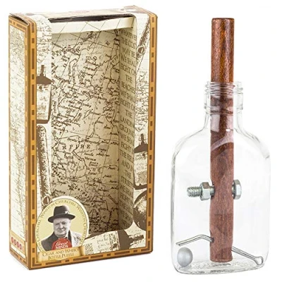 Imagen de Great Minds GM1350 Puzle con diseño de cigarro Puro y Botella Whisky Inspirado en Churchill, Color Transparente, único (Professor Puzzle GM1350)