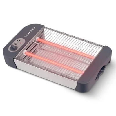 Imagen de Grunkel Tostadora de pan plana para 4 rebanadas 600w con 6 niveles temporizador y señal acústica finalización. Incluye bandeja recogemigas extraíble (Básico)