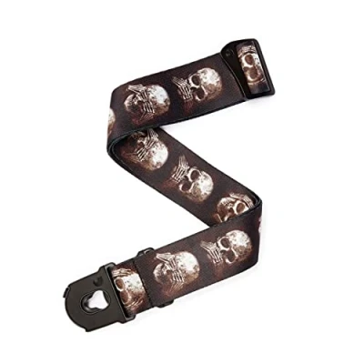 Imagen de D&#039;Addario Alchemy. Correa para guitarra con Planet Lock, Muted Skulls