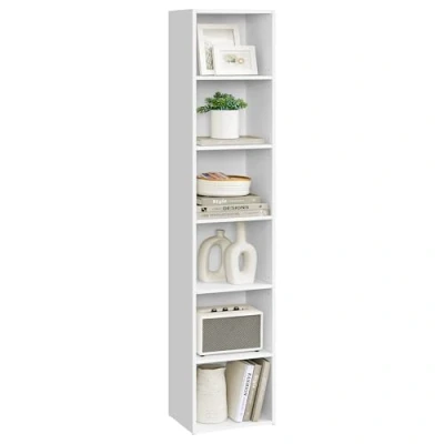 Imagen de VASAGLE Estantería, Librería de 6 Niveles, Estantería Almacenamiento Abierto, 24 x 30,2 160,7 cm, para Sala Estar, Estudio, Comedor, Blanco Nube LBC411W01