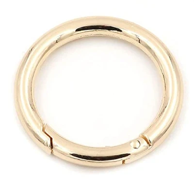 Imagen de Mosquetón redondo, hebilla de llavero, 2 unidades, dorado, 32 mm