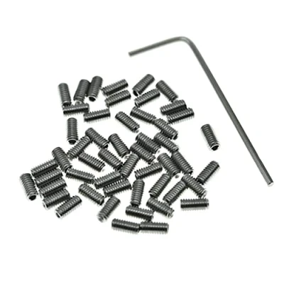 Imagen de KAISH 50 tornillos métricos M3 x 6 de acero inoxidable para puente guitarra Stratocaster/Telecaster