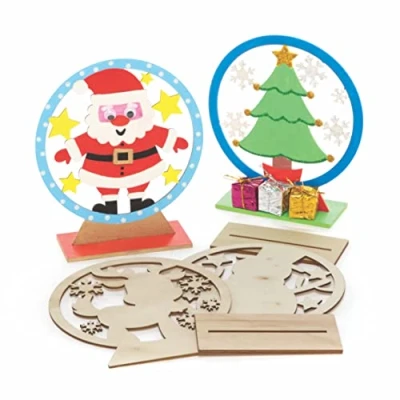 Imagen de Baker Ross FC112 Globos de Nieve Madera para Navidad Paquete 5, Manualidades Hacer y Decorar, Haz tus propias Decoraciones Navideñas