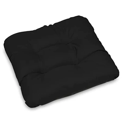 Imagen de SuperKissen24. Set de 6 Cojines Asiento Cojín Silla 45x45 cm para Interior y Exterior Cómodo e Impermeable Muebles Jardin, Terraza, Suelo Negro