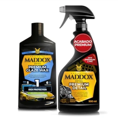 Imagen de Maddox Detail Pack de Protección y Brillo para Coche Limpieza Interiores Cera Carnauba Exteriores Cuidado la Pintura del Vehículo Premium + Glaze Wax