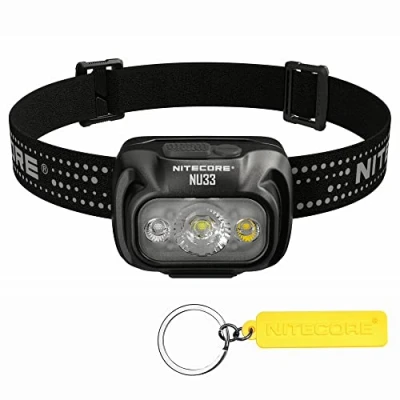 Imagen de Nitecore NU33 700 lúmenes aluminio faro triple fuente de luz USB C recargable etiqueta, Negro