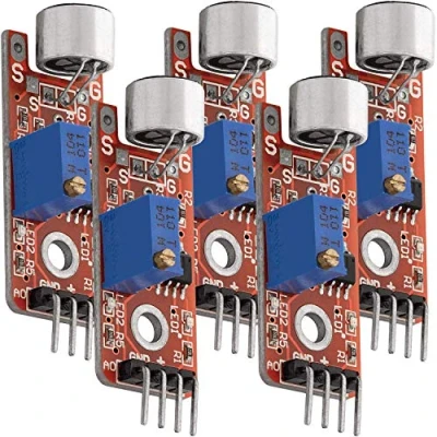 Imagen de AZDelivery 5 x KY 037 Micrófono detección de Sonido Alta sensibilidad módulo Grande Compatible con Arduino E Book Incluido!