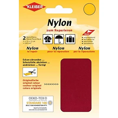 Imagen de Kleiber reparación autoadhesivos de Nailon Impermeable, 2 Parches (10 x 12 cm Cada uno), Color Rojo Oscuro, Algodón, 10cmx12cm,