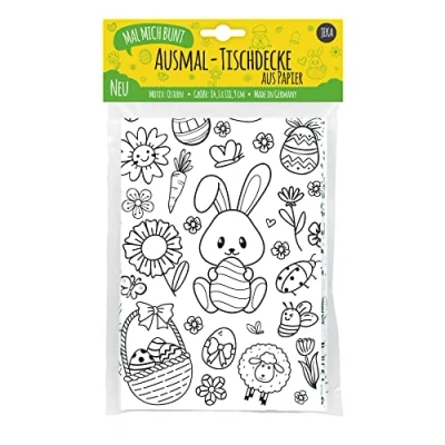 Imagen de Mantel de Papel para Colorear, Motivo: Pascua, Colorear Dibujos Decoración Mesa Actividades Infantiles
