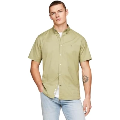 Imagen de Tommy Hilfiger Natural SOFT MINI PRT Camisa, Hombre, Talla: Small, Faded olive optic white