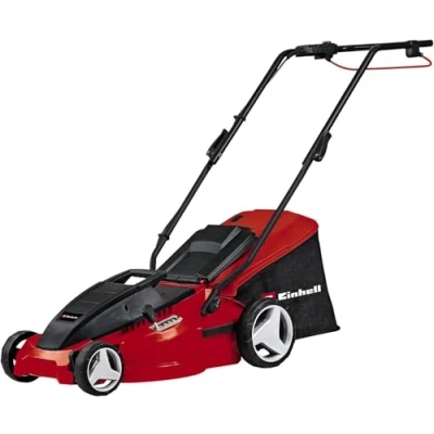 Imagen de Einhell Cortacésped eléctrico GC EM 1500/36 (Motor de Potencia Carbono 1500 W, Anchura Corte 36 cm, Caja colector 38 l, para Superficies césped 600 m², Altura 25 65 mm)