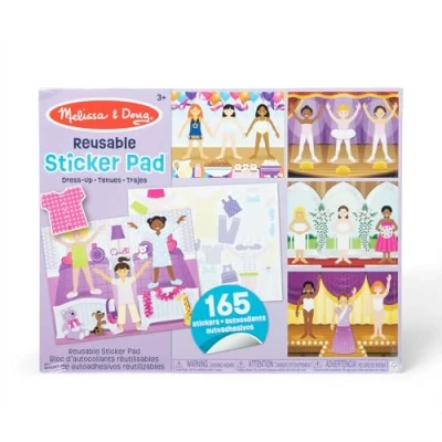 Imagen de Melissa &amp; Doug Álbum de pegatinas autoadhesivas, Vestimenta, vestir peronajes, Pasatiempos para niños y niñas 3+, Cuaderno actividades juegos creativos, Bloc extra grande