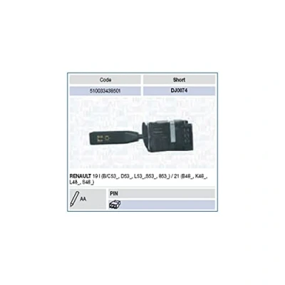 Imagen de MAGNETI MARELLI 510033438501 Conmutador en la Columna de Dirección RENAULT: 19 II Hatchback, 21 Berlina, Chamade