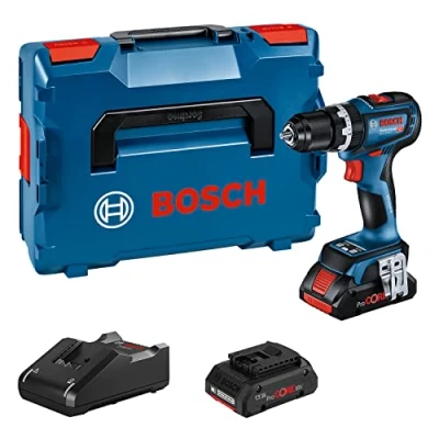 Imagen de Bosch Professional 18V System GSB 90 C Taladro percutor a batería (64 Nm, 2100 rpm, conectable, 2 baterías ProCore x 4.0Ah, en L BOXX)