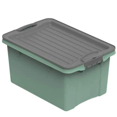 Imagen de Rotho Compact Caja de almacenamiento 4,5 l con tapa, Plástico (PP reciclado) sin BPA, verde, A5/4.5l (27.0 x 18.5 15.0 cm)
