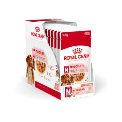 Imagen de Royal Canin Medium Adult 10 x 140 g Alimento completo para perros adultos medianos De 11 a 25 kg 12 meses años