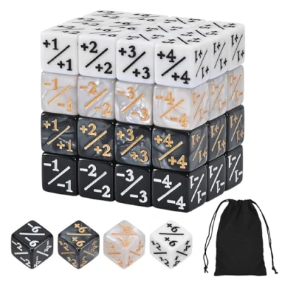 Imagen de Szaboviktoria 48 Piezas Dados Magic The Gathering, 4 Colores Contadores Magic, De Cita con Bolsa Almacenamiento, Noche Dados, Compatible MTG, CCG, Accesorios Juegos Cartas